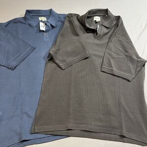 Set of 2 Joseph & Feiss Men’s Ribbed Silk‑Blend Polo Shirts – XL – New with Tags